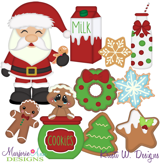Cookies For Santa 2 SVG Cutting Files + Clipart - Click Image to Close